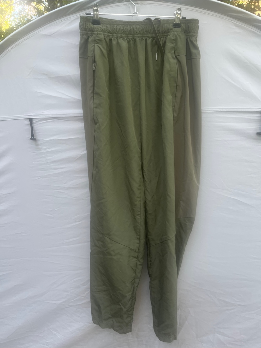 adidas Olive Green Zip-Pocket Track Joggers